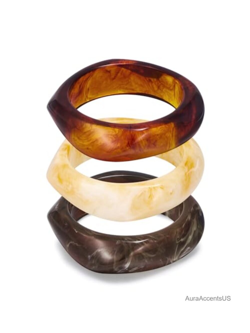 Chunky Resin Bangle Bracelet Set for Women Vintage Acetate Acrylic Wristband